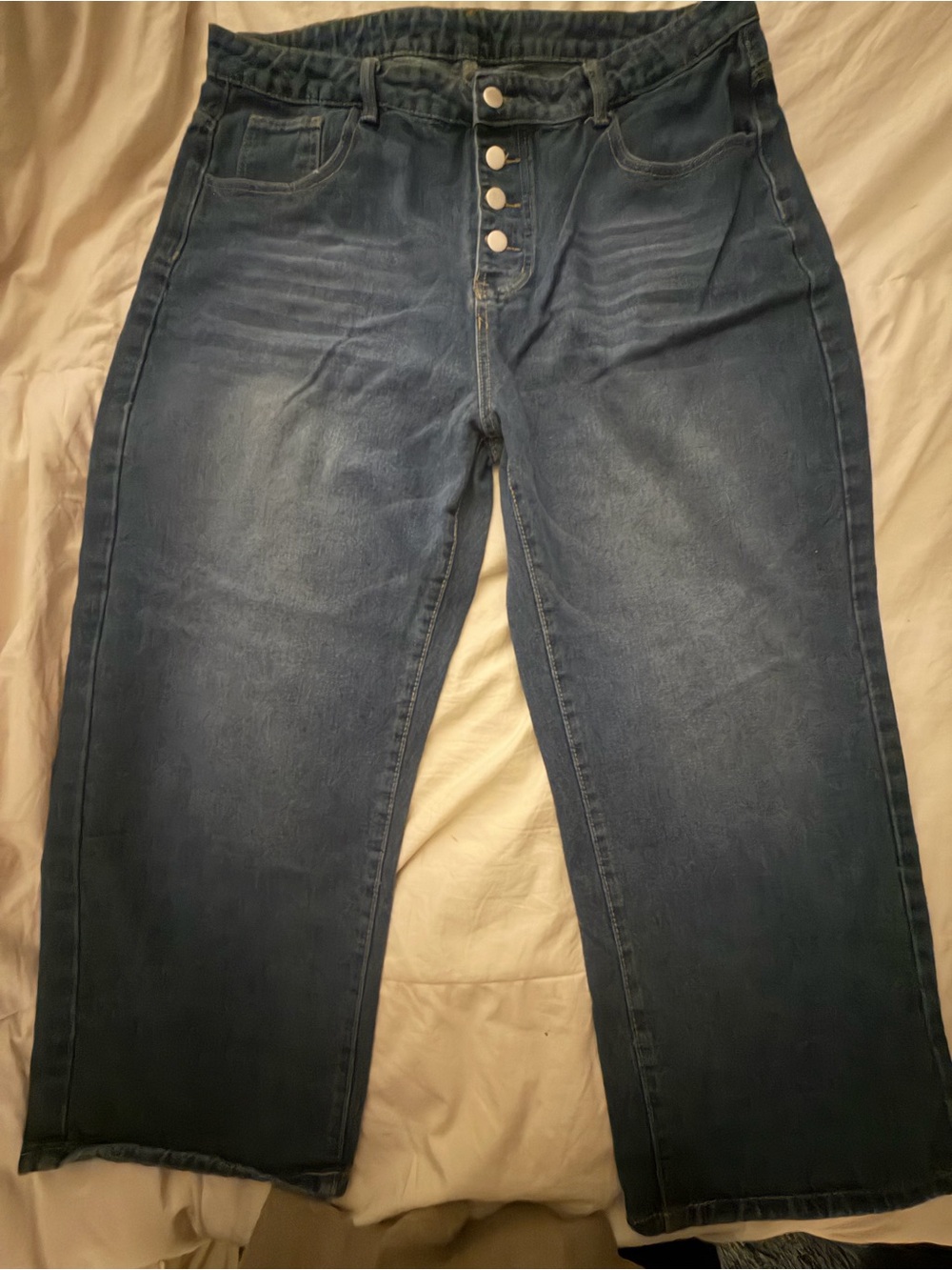 Womenβs Baggy Button Fly Wide-Leg Jeans 2X 18